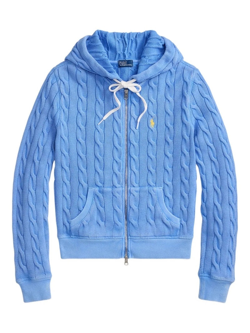 Polo Ralph Lauren Cotton Knit Long Sleeve Hood Full Zip Sweatshirt Multi