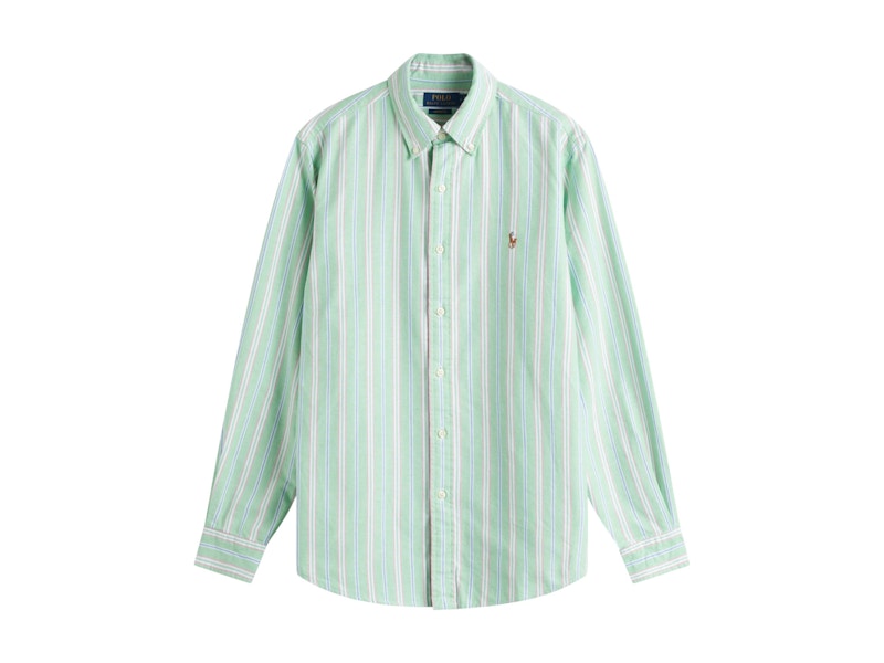 Polo Ralph Lauren Custom Fit Oxford Shirt Green/White Multi