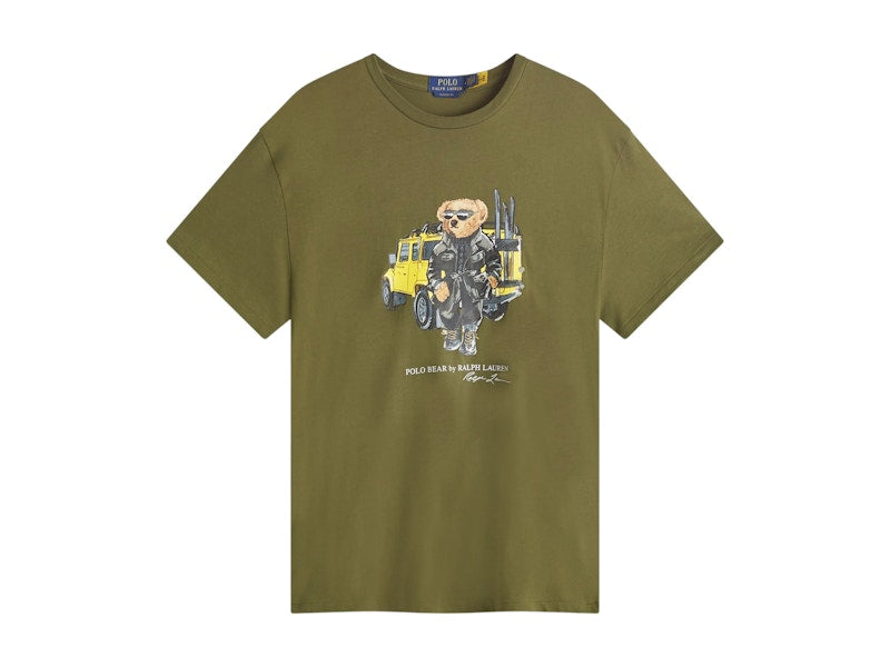 Polo Ralph Lauren Defender Bear T-shirt Cr24 New Olive Defender Bear