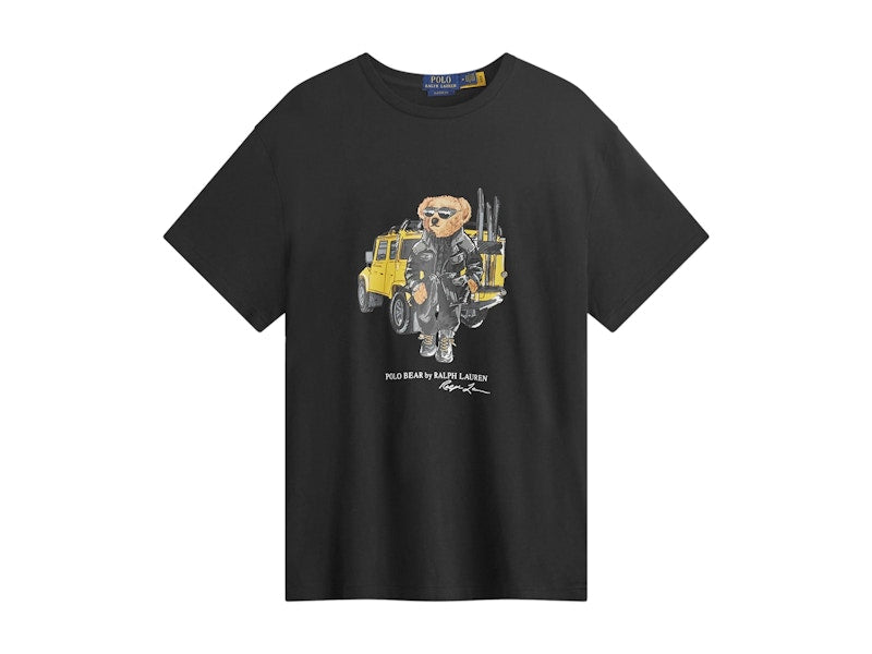 Polo Ralph Lauren Defender Bear T-shirt Cr24 Polo Black Defender Bear