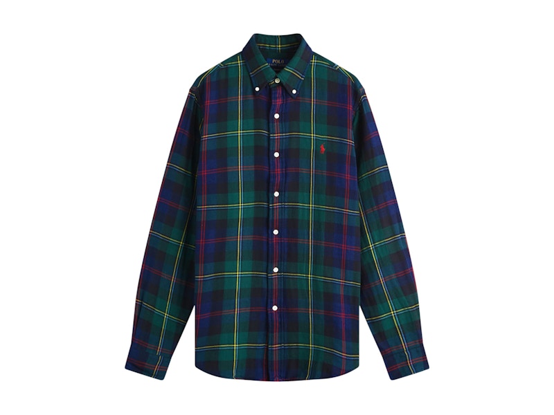 Polo Ralph Lauren Double Face Tartan Button Down Shirt Green/Indigo