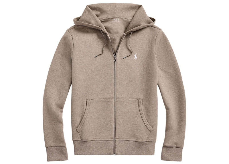 Polo Ralph Lauren Double-Knit Full-Zip Hoodie Dark Taupe Heather