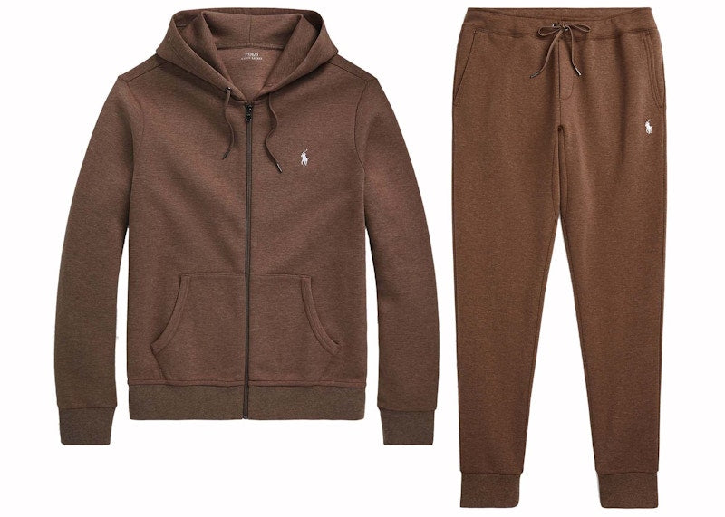 Polo Ralph Lauren Double-Knit Full-Zip Hoodie and Double-Knit Jogger Pant Set Cedar Heather