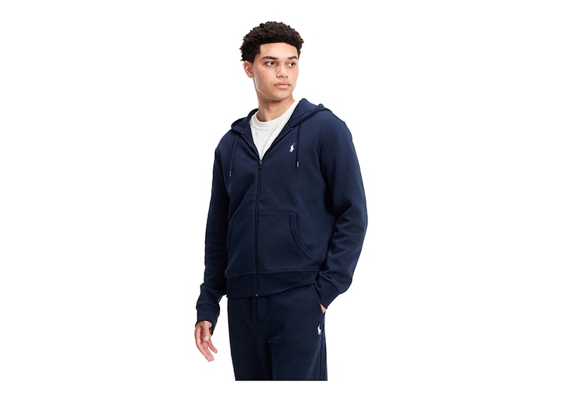 Polo Ralph Lauren Double Knit Zip-Up Hoodie Aviator Navy/White