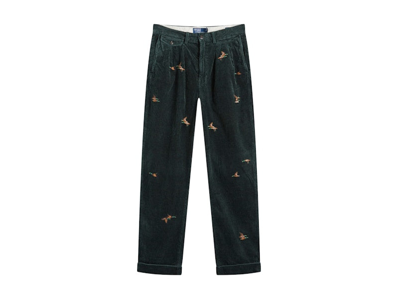 Polo Ralph Lauren Duck Embroidery Pleated Chino Dark Forest
