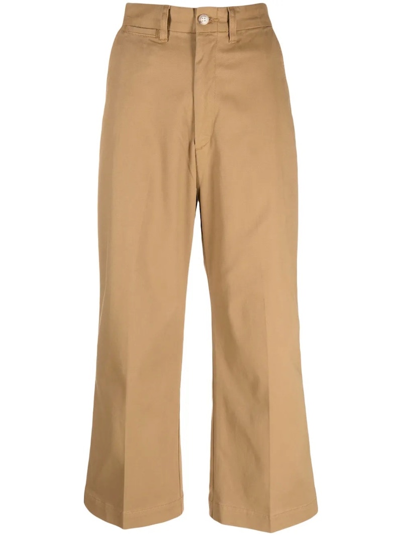 Polo Ralph Lauren High Waisted Cropped Trousers Montana Khaki
