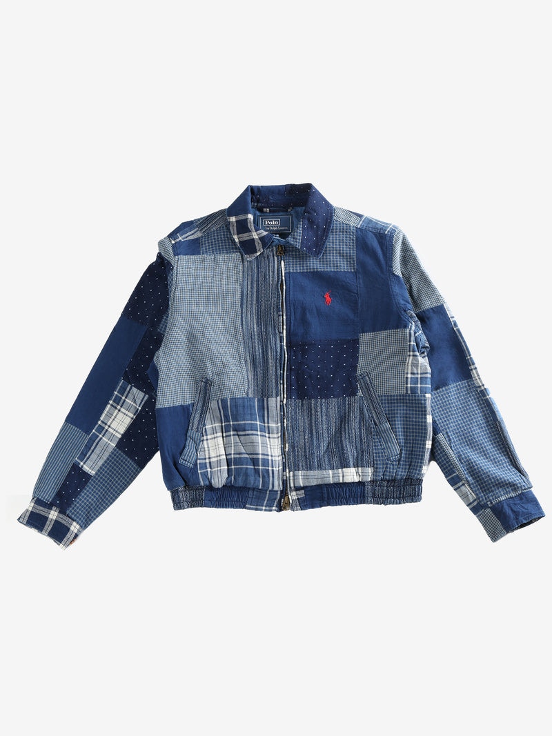 Polo Ralph Lauren Indigo Patchwork Unlined Windbreaker Coat Indigo Patchwork
