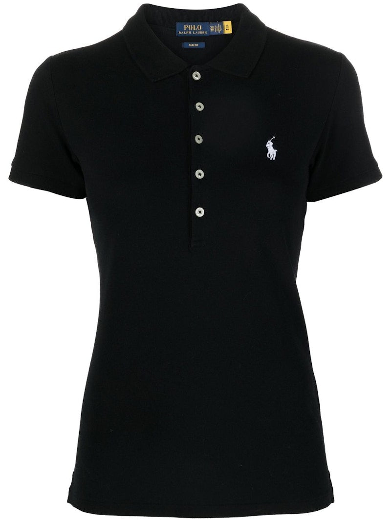 Polo Ralph Lauren Julie Slim Ss Polo Shirt Black White