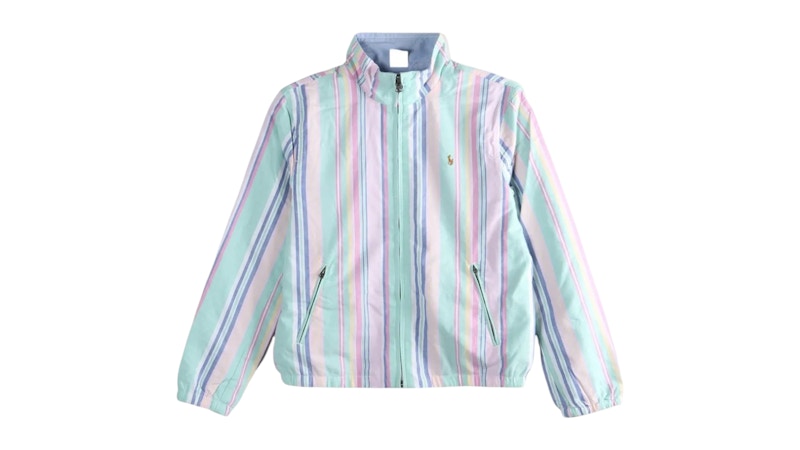 Polo Ralph Lauren Kids Cotton Oxford Reversible Colt Windbreaker Jacket Stripe/Bsr Blue