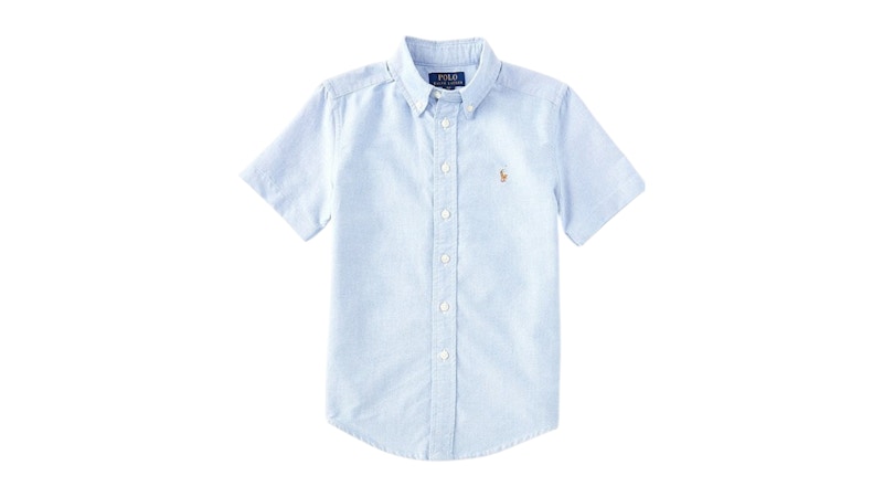 Polo Ralph Lauren Kids Short Sleeve Oxford Sport Shirt Blue
