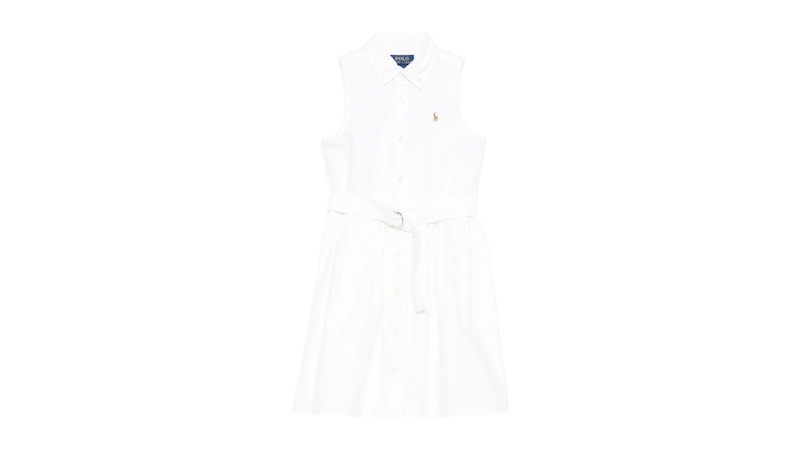 Polo Ralph Lauren Kids Sleeveless Oxford Latoyia Shirt Dress Bsr White