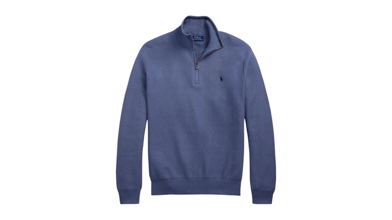 Polo Ralph Lauren L/S Cotton 1/2 Zip Sweater Pullover Capri Blue