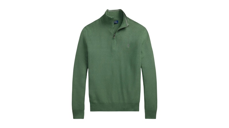 Polo Ralph Lauren L/S Cotton 1/2 Zip Sweater Pullover Fatigue