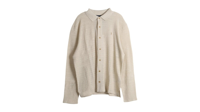 Polo Ralph Lauren L/S Cotton Blend Placket Cardigan Sweater New Stone