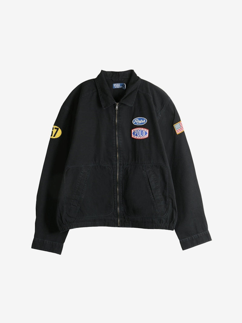 Polo Ralph Lauren Long Sleeve Canvas Lingmoor F1 Windbreaker Polo Black
