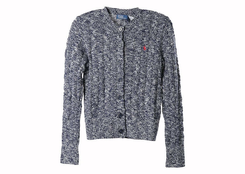 Polo Ralph Lauren Long Sleeve Cardigan Cream/Navy