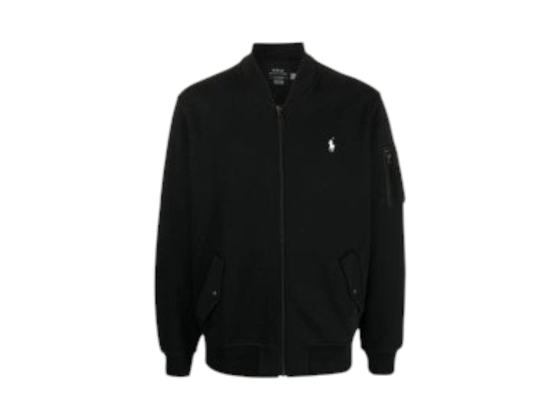 Polo Ralph Lauren Long Sleeve Double Knit Tech Full Zip Bomber Jacket Polo Black