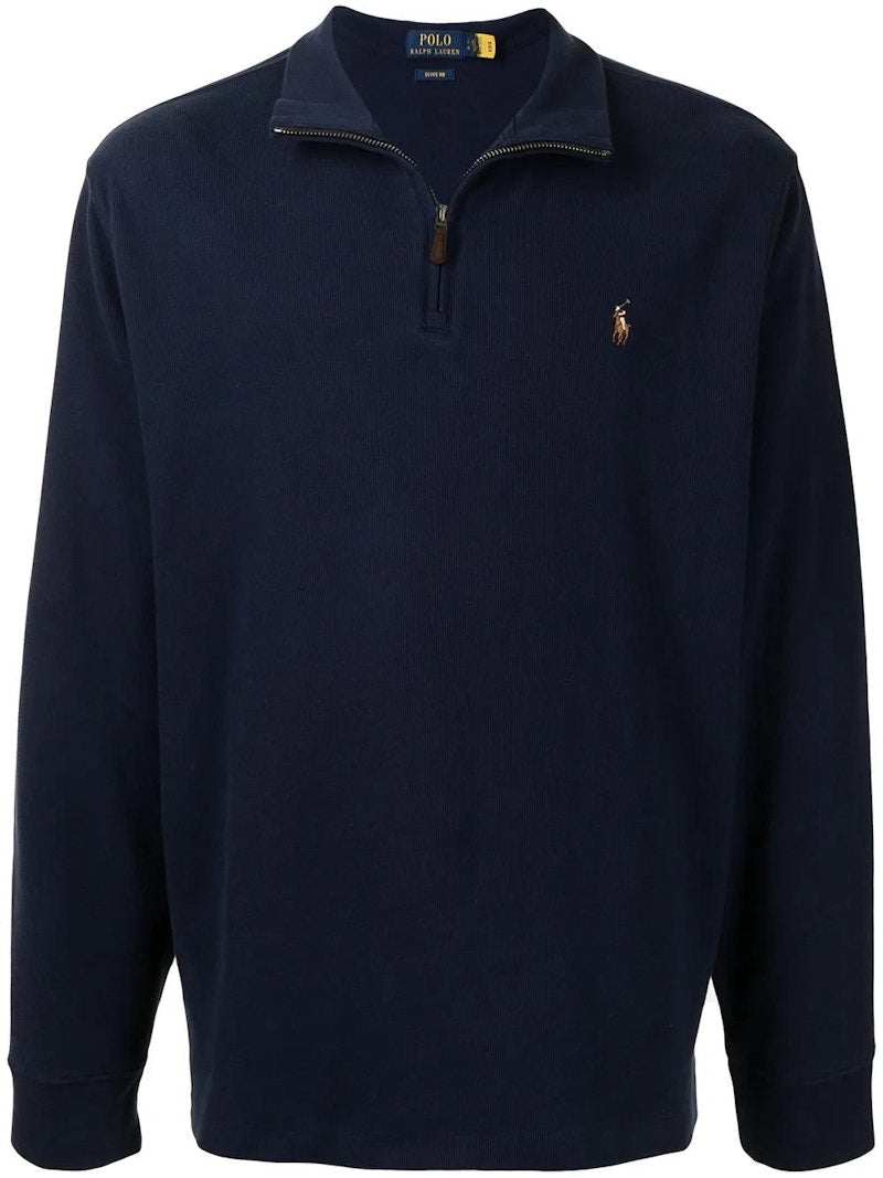 Polo Ralph Lauren Long Sleeve Estate Rib 1/2 Zip Pullover Navy