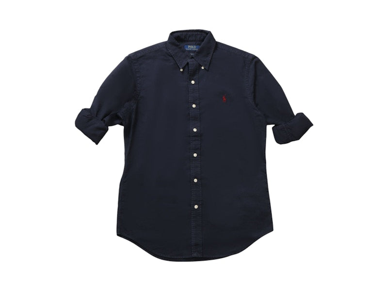 Polo Ralph Lauren Long-Sleeve Garment-Dyed Oxford Sport Shirt Navy