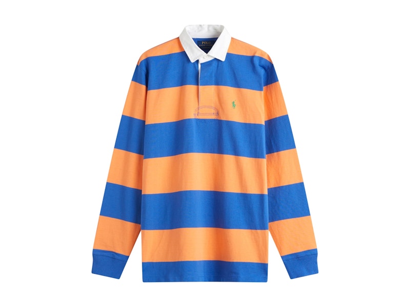 Polo Ralph Lauren Long Sleeve Rugby Shirt Classic Peach/New Iris Blue