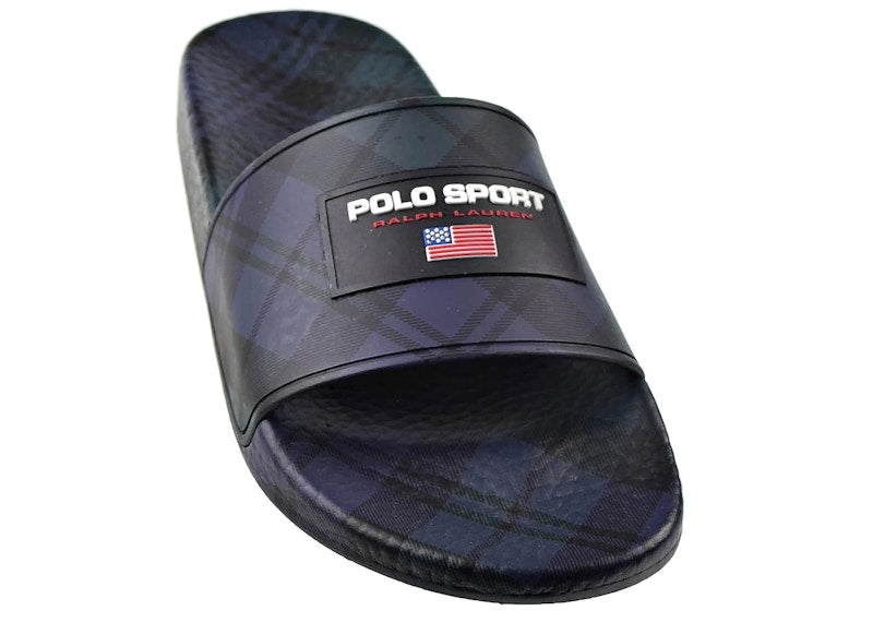 Polo Ralph Lauren Polo Sport Slide Plaid Black Navy