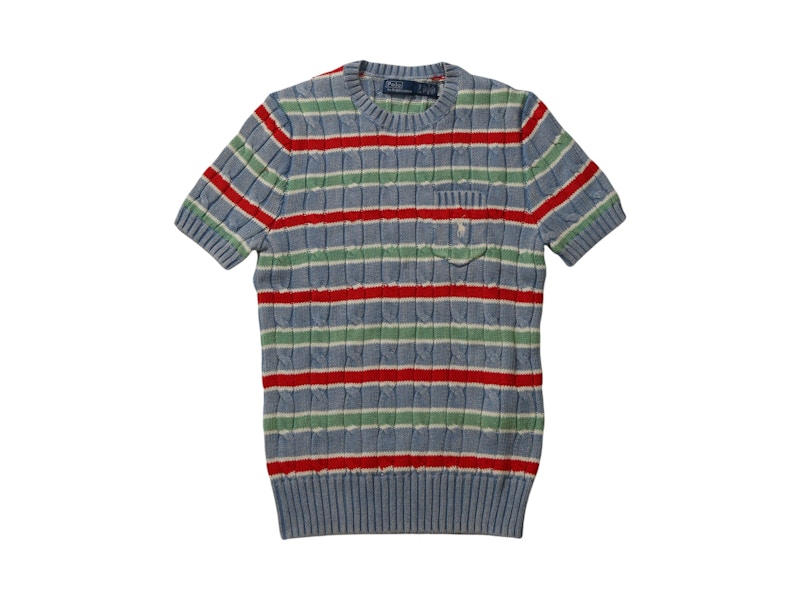Polo Ralph Lauren SStriped Cable-Knit T-S Shirt Channel Blue Multi