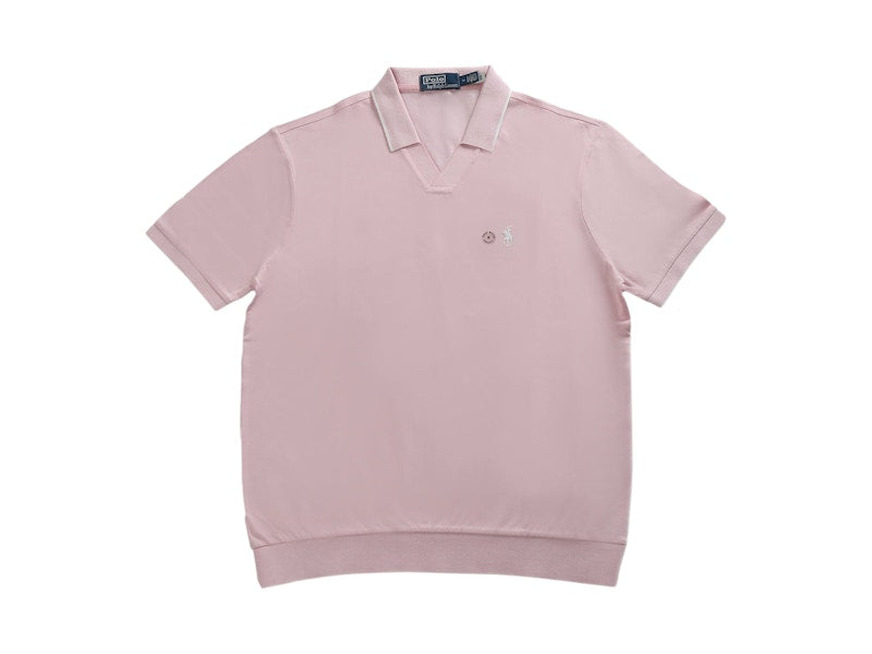 Polo Ralph Lauren Short-Sleeve Jaquard Pique Fashioned Jonny Collar Polo Garden Pink/White