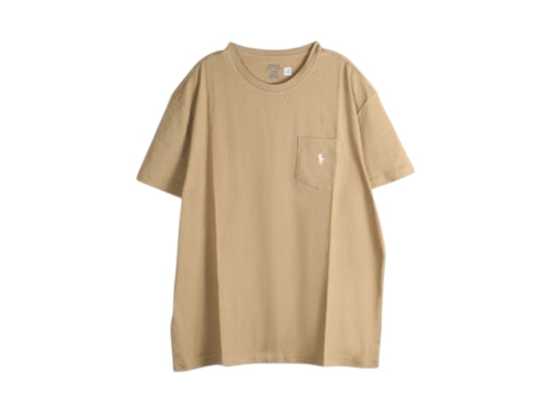 Polo Ralph Lauren Short-Sleeve Jersey Knit Crewneck Pocket T-shirt Cafe Tan