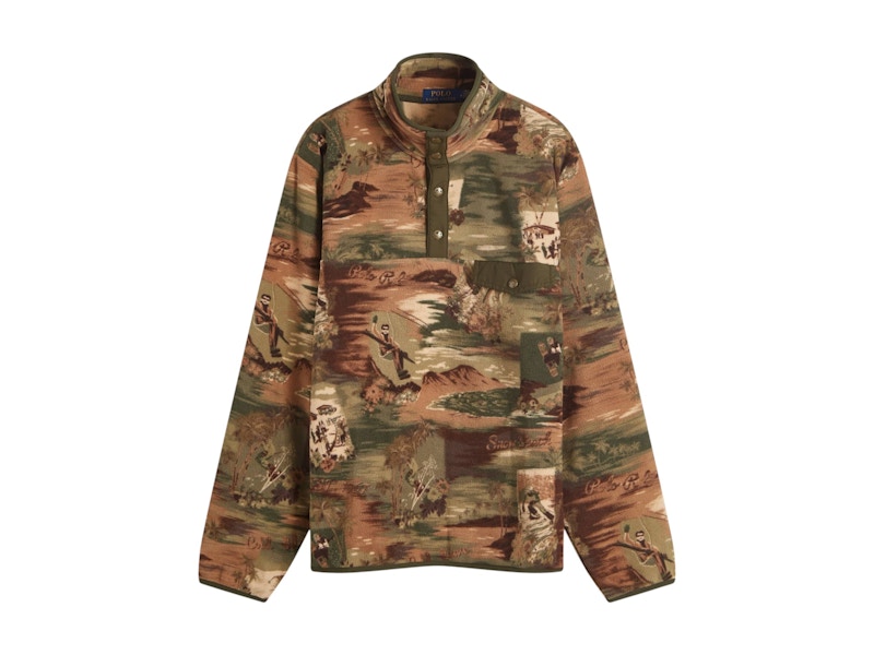 Polo Ralph Lauren Ski Camo Fleece Pullover Jacket Camo Ski Scenic