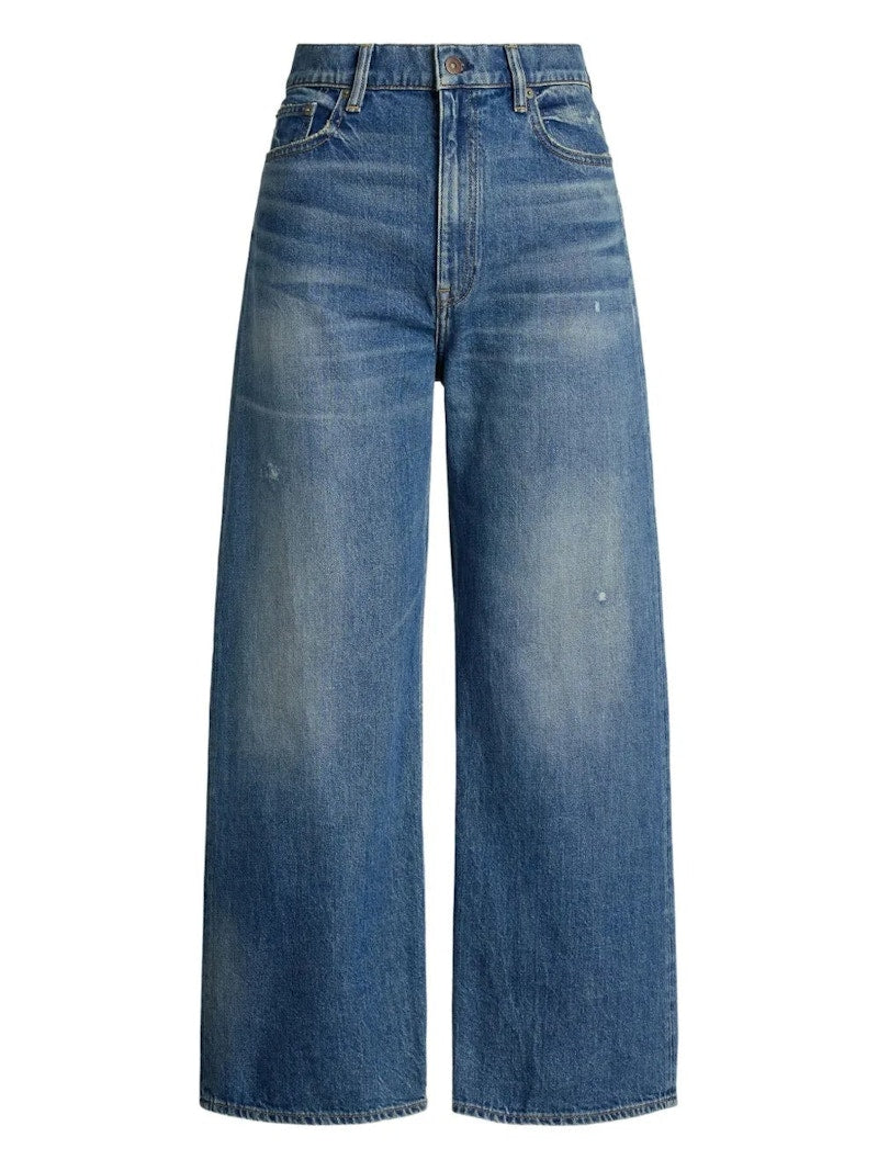 Polo Ralph Lauren Wide-Leg Distressed Jeans Maceen Wash