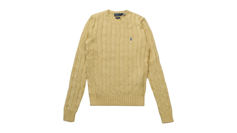 Polo Ralph Lauren Women's Cable-Knit T-Bird Sweater Yellow