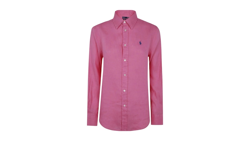 Polo Ralph Lauren Women's Classic Fit Linen Shirt Fuschia