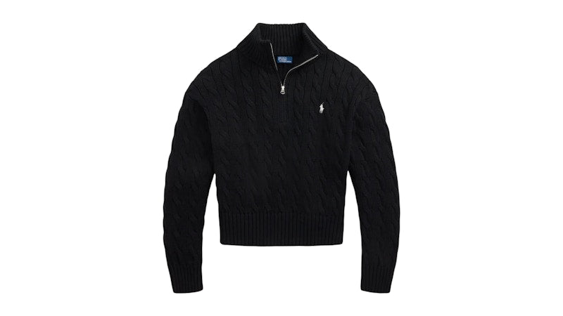 Polo Ralph Lauren Women's Half Zipper Long Sleeve Black