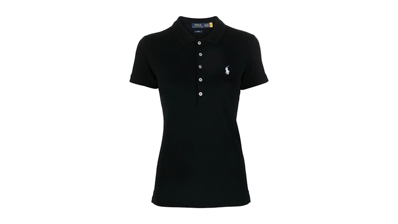 Polo Ralph Lauren Women's Julie Slim S/S Polo Shirt Black/White