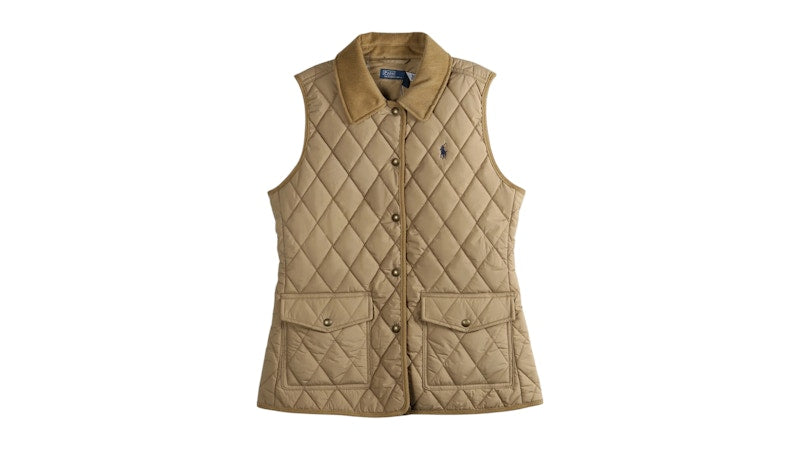 Polo Ralph Lauren Women's Poly Woven Vest Desert Khaki
