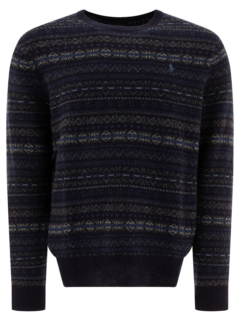 Polo Ralph Lauren Wool RWS Long Sleeve Pullover Navy Combo