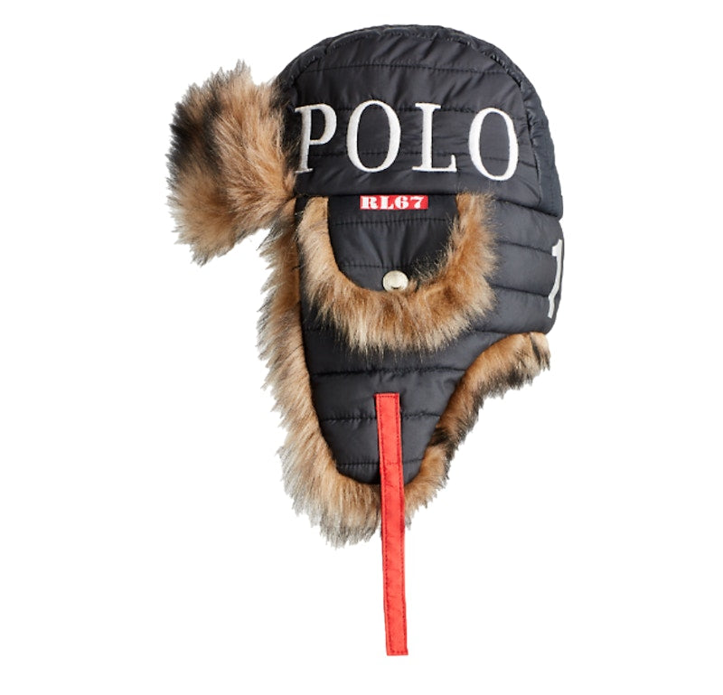Polo Ralph Lauren Winter Stadium Earflap Hat Polo Black