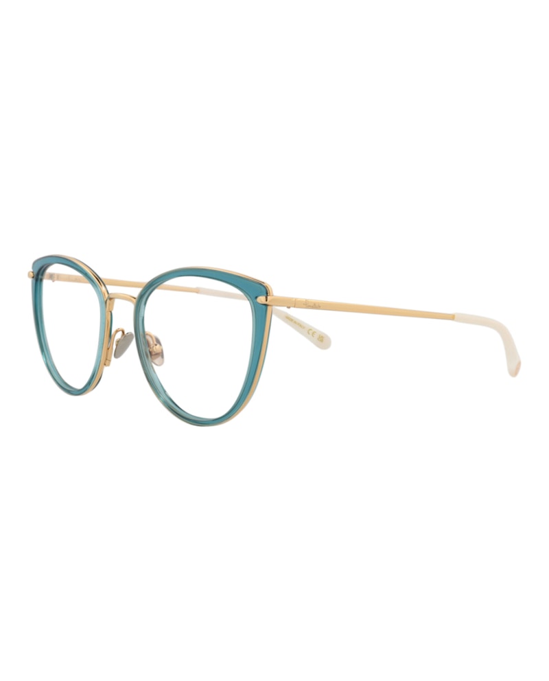 Pomellato Cat Eye-Frame Acetate Optical Frames Blue Gold Transparent (PM0083O-30008665-001)