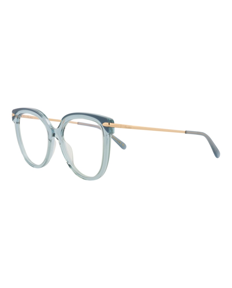 Pomellato Cat Eye-Frame Acetate Optical Frames Blue Gold Transparent (PM0095O-30010197-003)