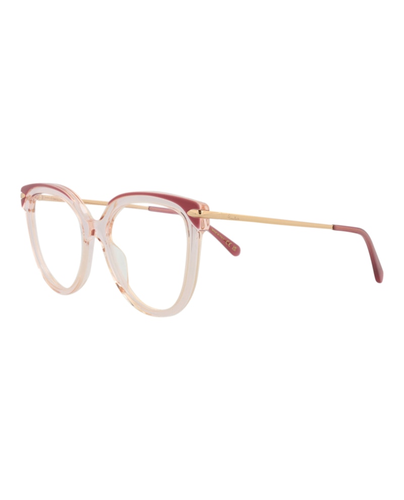 Pomellato Cat Eye-Frame Acetate Optical Frames Burgundy Gold Transparent (PM0095O-30010197-004)