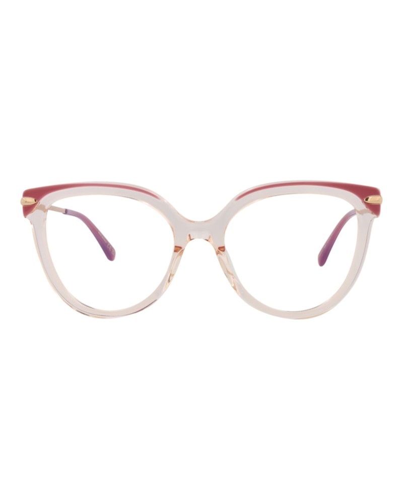 Pomellato Cat Eye-Frame Acetate Optical Frames Burgundy Gold Transparent (PM0095O-30010197-004)