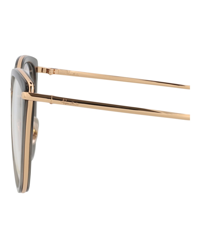 Pomellato Cat Eye-Frame Acetate Optical Frames Grey Gold Transparent (PM0083O-30008665-004)