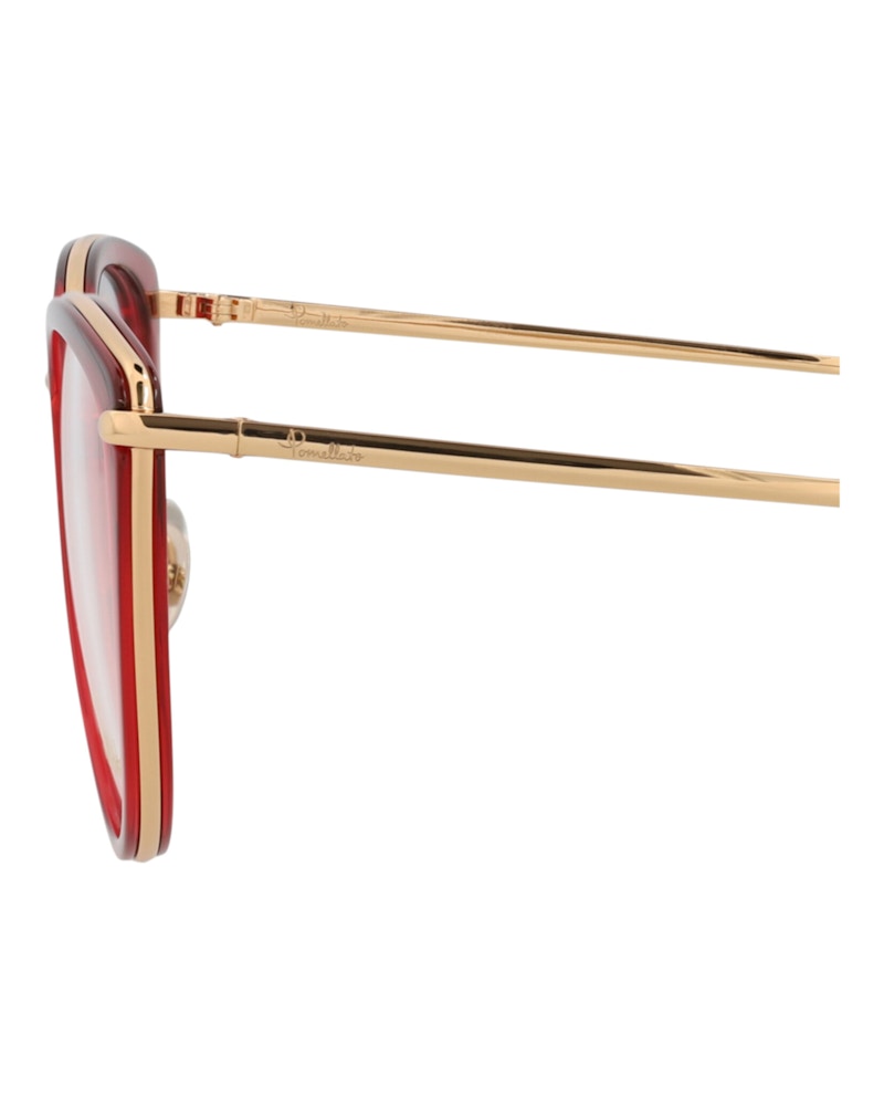 Pomellato Cat Eye-Frame Acetate Optical Frames Red Gold (PM0083O-30008665-003)