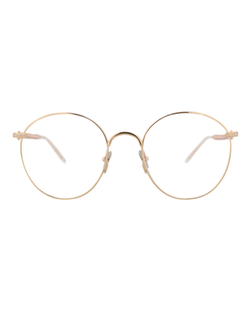 Pomellato Round-Frame Metal Optical Frames Gold Gold Transparent (PM0103O-30010215-001)