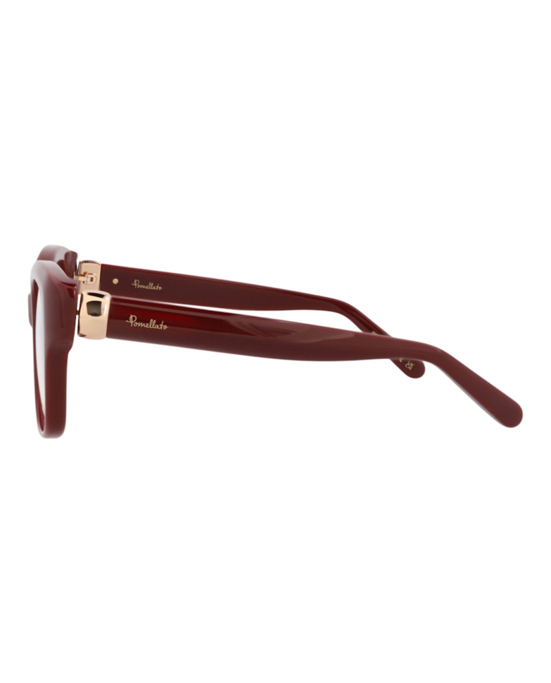 Pomellato Square-Frame Recycled Acetate Optical Frames Burgundy Burgundy Transparent (PM0121O-30014239-003)