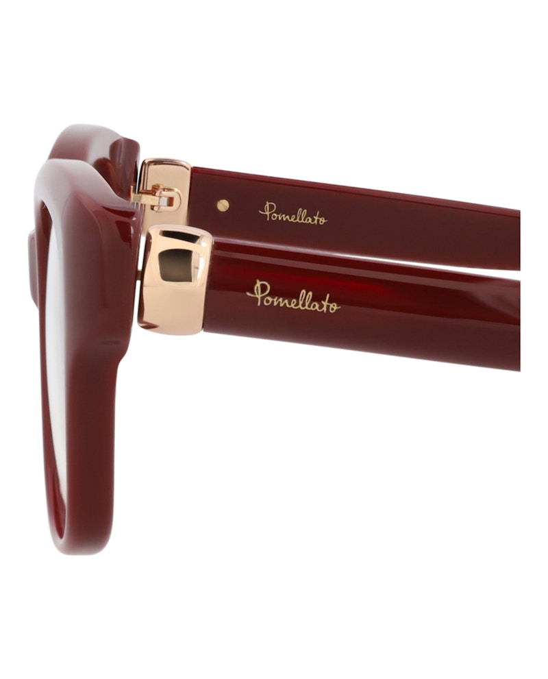 Pomellato Square-Frame Recycled Acetate Optical Frames Burgundy Burgundy Transparent (PM0121O-30014239-003)