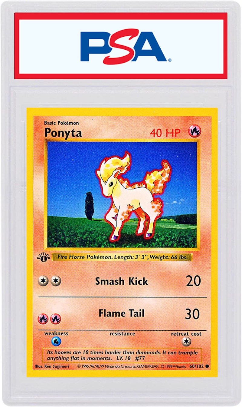 Ponyta 1999 Pokemon TCG Base Set 1st Edition #60/102 (PSA or BGS Graded)