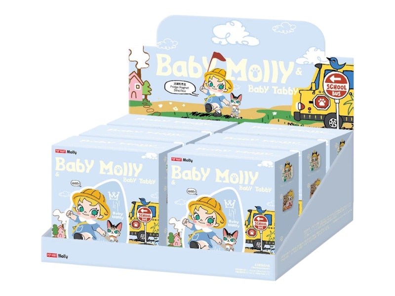 Pop Mart Baby Molly & Baby Tabby Series Fridge Magnet Sealed Case (9 Blind Box)