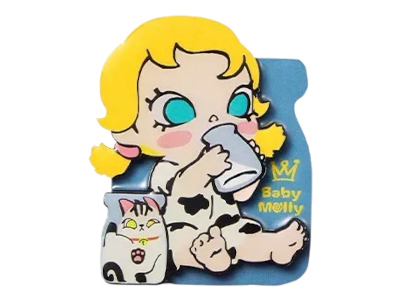Pop Mart Baby Molly & Baby Tabby Series Milk Lover Fridge Magnet