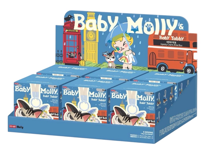Pop Mart Baby Molly & Baby Tabby Series Pinch Pendant Sealed Case (6 Blind Box)